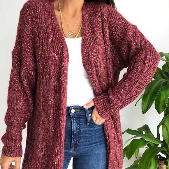Westport Sweaters - NWT Westport 1962 burgundy open front cardigan 2X
